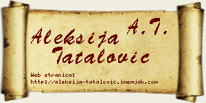 Aleksija Tatalović vizit kartica